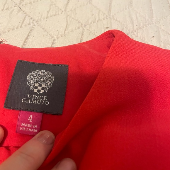 Vince Camuto Red Lace-Trim Sheath Dress | Cocktail / Holiday | Size 4 - Picture 2 of 6